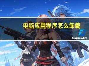 电脑应用程序怎么卸载