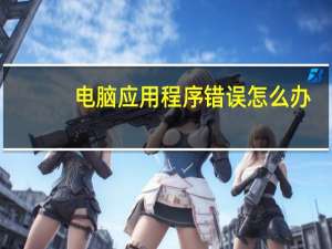电脑应用程序错误怎么办