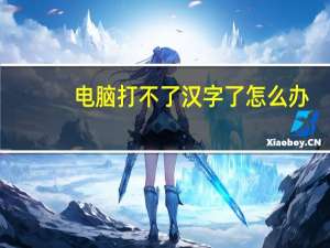 电脑打不了汉字了怎么办（电脑打不出汉字怎么办）