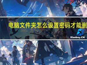 电脑文件夹怎么设置密码才能删除（电脑文件夹怎么设置密码）