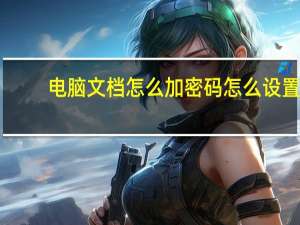 电脑文档怎么加密码怎么设置（电脑文档怎么加密）