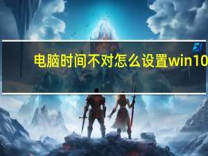 电脑时间不对怎么设置win10（电脑时间不对怎么设置）
