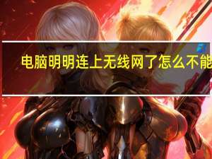 电脑明明连上无线网了怎么不能用（无线网可以用但是电脑网络不能用）