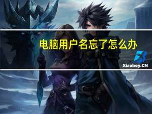 电脑用户名忘了怎么办（电脑用户名）
