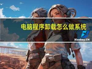 电脑程序卸载怎么做系统