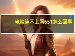 电脑连不上网651怎么回事（电脑连不上网）