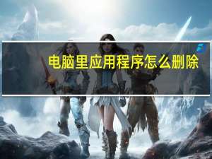电脑里应用程序怎么删除