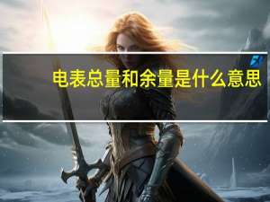 电表总量和余量是什么意思