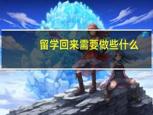 留学回来需要做些什么