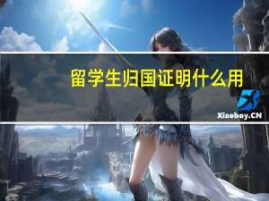 留学生归国证明什么用