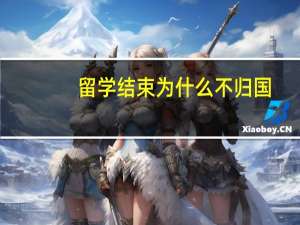 留学结束为什么不归国