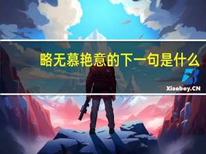 略无慕艳意的下一句是什么