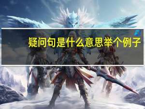 疑问句是什么意思 举个例子