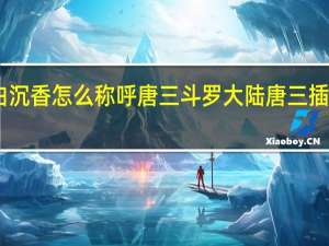 白沉香怎么称呼唐三 斗罗大陆唐三插白沉香
