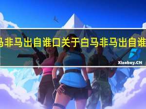 白马非马出自谁口 关于白马非马出自谁口的介绍