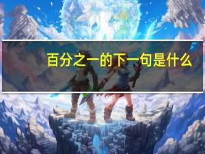百分之一的下一句是什么