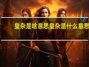 皇杂是啥意思 皇杂是什么意思