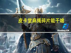 皮卡堂麻绳碎片能干啥（皮卡堂麻绳碎片）