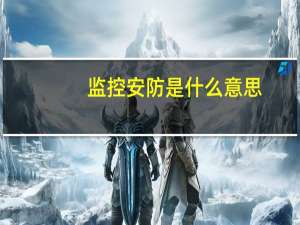 监控安防是什么意思