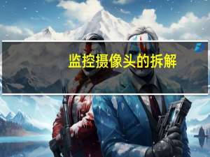 监控摄像头的拆解