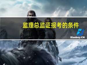 监理总监证报考的条件