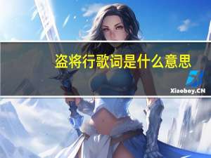 盗将行歌词是什么意思
