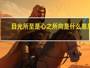 目光所至是心之所向是什么意思