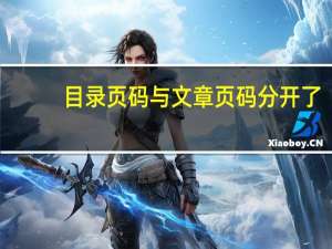 目录页码与文章页码分开了（目录页码与文章页码分开）