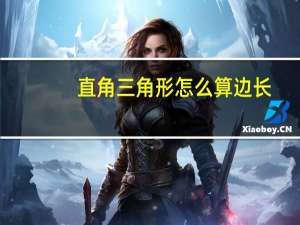 直角三角形怎么算边长