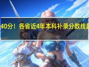 直降40分！各省近4年本科补录分数线趋势抢先看，你还有机会吗
