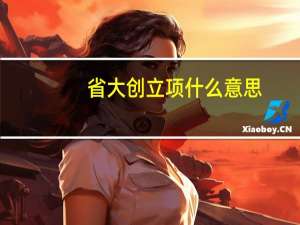 省大创立项什么意思