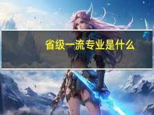 省级一流专业是什么