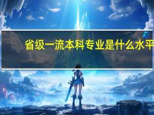 省级一流本科专业是什么水平
