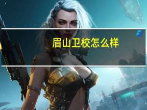 眉山卫校怎么样