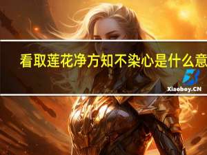 看取莲花净方知不染心是什么意思