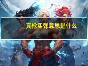 真枪实弹意思是什么
