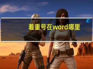 着重号在word哪里