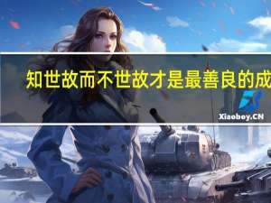 知世故而不世故才是最善良的成熟（知世故而不世故）