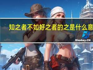 知之者不如好之者的之是什么意思（学而时习之的之是什么意思）