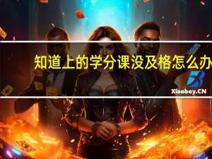 知道上的学分课没及格怎么办