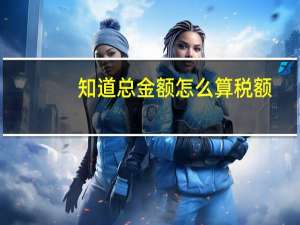 知道总金额怎么算税额