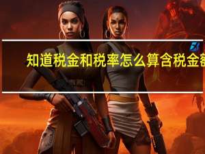知道税金和税率怎么算含税金额