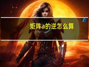 矩阵a的逆怎么算