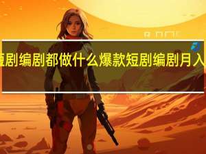 短剧编剧都做什么 爆款短剧编剧月入超10万