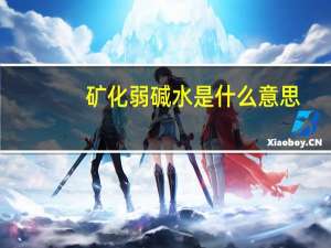 矿化弱碱水是什么意思