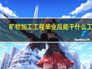 矿物加工工程毕业后能干什么工作