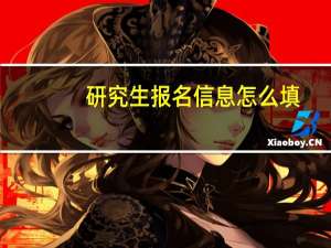 研究生报名信息怎么填