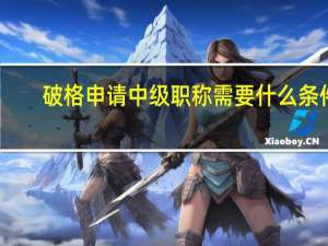 破格申请中级职称需要什么条件