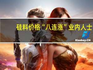 硅料价格“八连涨” 业内人士：9月组件排产可能下降