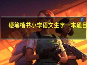 硬笔楷书小学语文生字一本通目录
